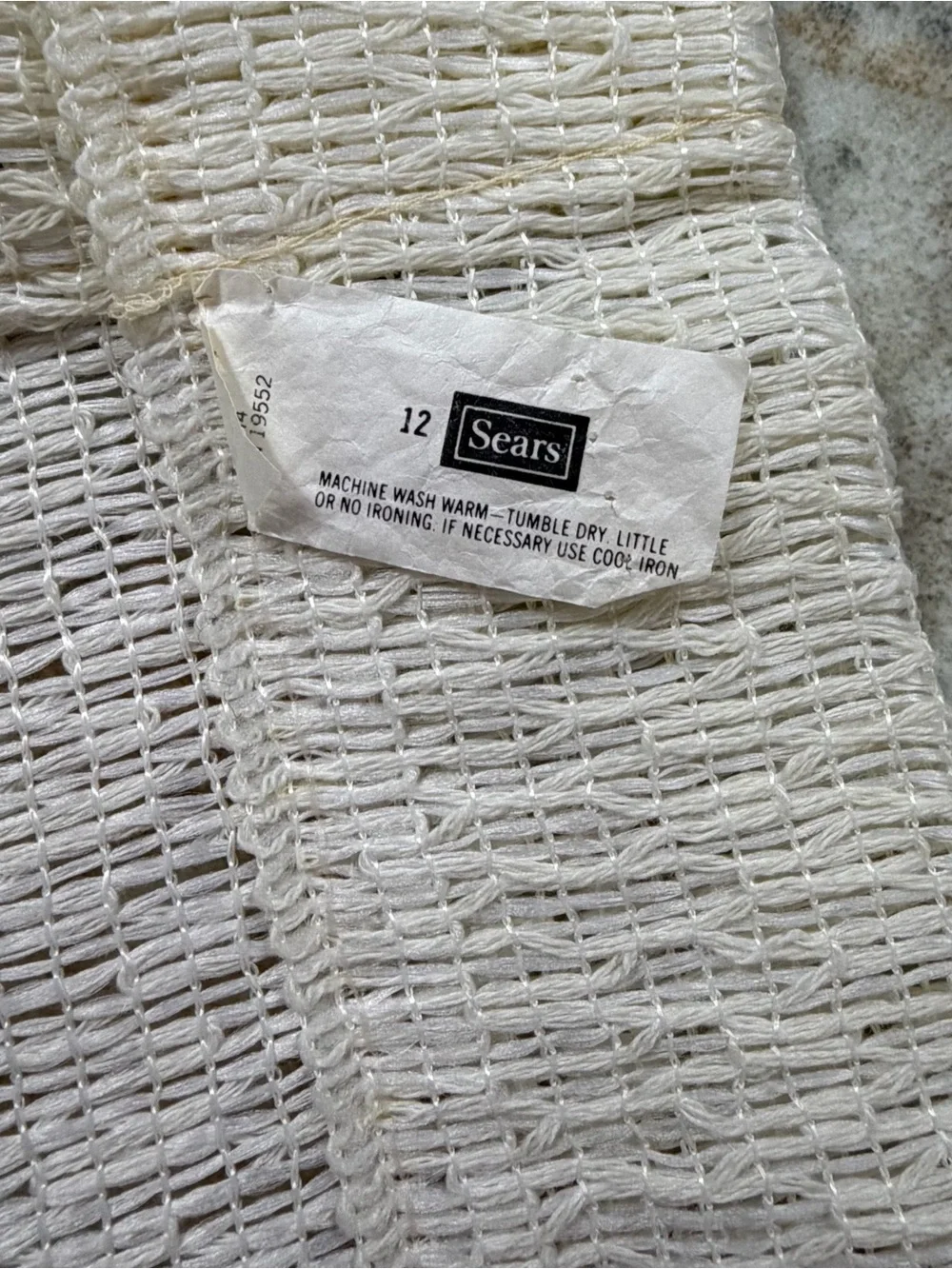 VTG 1970s Sears Woven Curtains Panels cream Brown Orange Tan 63” x 47”